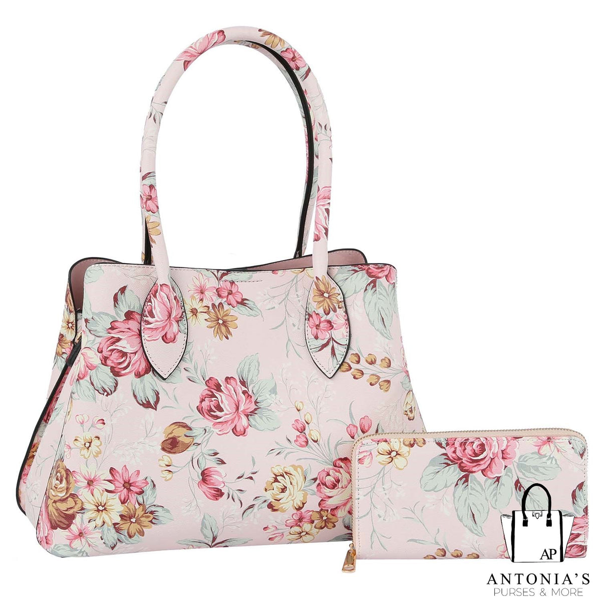 Calin Collection Flower Printed 2 in 1 Satchel