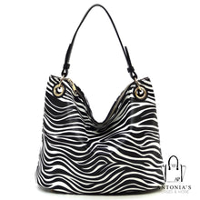Load image into Gallery viewer, Isabelle Zebra Printed Shoulder Bag Hobo
