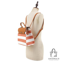 Load image into Gallery viewer, Alyssa Canvas Stripe Convertible Backpack-Navy &amp; White
