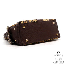 Load image into Gallery viewer, Leopard Faux Calf Hair Rhinestone Shoulder Bag
