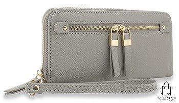 Alyssa Front Zip Accordion Wristlet Wallet - Gray