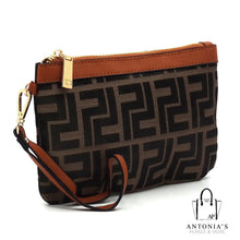 Load image into Gallery viewer, Alyssa F Monogram 3-in-1 Shopper- Coffee &amp; Black
