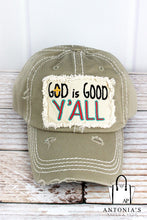 Load image into Gallery viewer, DISTRESSED KHAKI &#39;GOD IS GOOD Y&#39;ALL&#39; CAP
