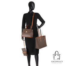 Load image into Gallery viewer, Luxie Collection Fashion Monogram 3-in-1 Shopper Set- Black Only
