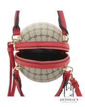 Load image into Gallery viewer, Luxie Collection Brown/Black Geometric Round Ball Handbag
