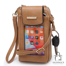 Load image into Gallery viewer, Luxie Collection Fashion Crossbody See Thru Window Cell Phone Purse Wallet/Wristlet-Tan

