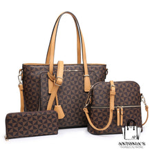 Load image into Gallery viewer, Monogram 3-in-1 Shopper Set - Tan Only
