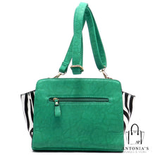 Load image into Gallery viewer, The Best Collection &quot;H&quot; Zebra Rock Studded Cross Body Bag - Orange &amp; Black
